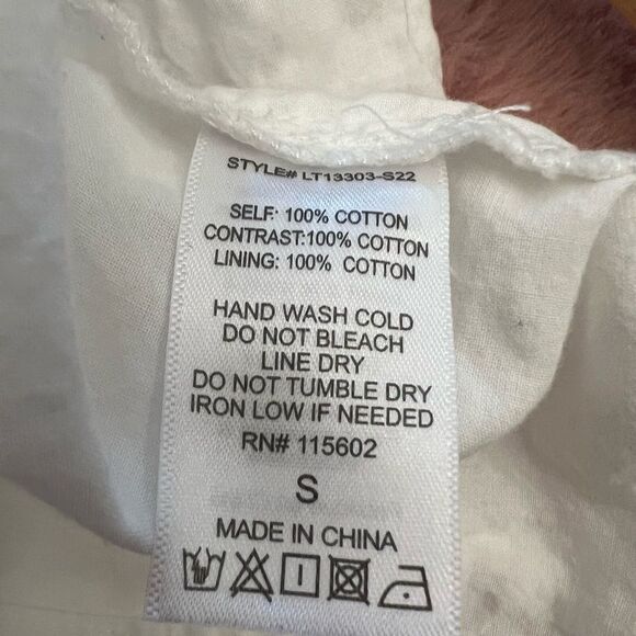 Women’s Lush white Boho lace crop darling cross cross tank. Size Small. - Picture 4 of 4